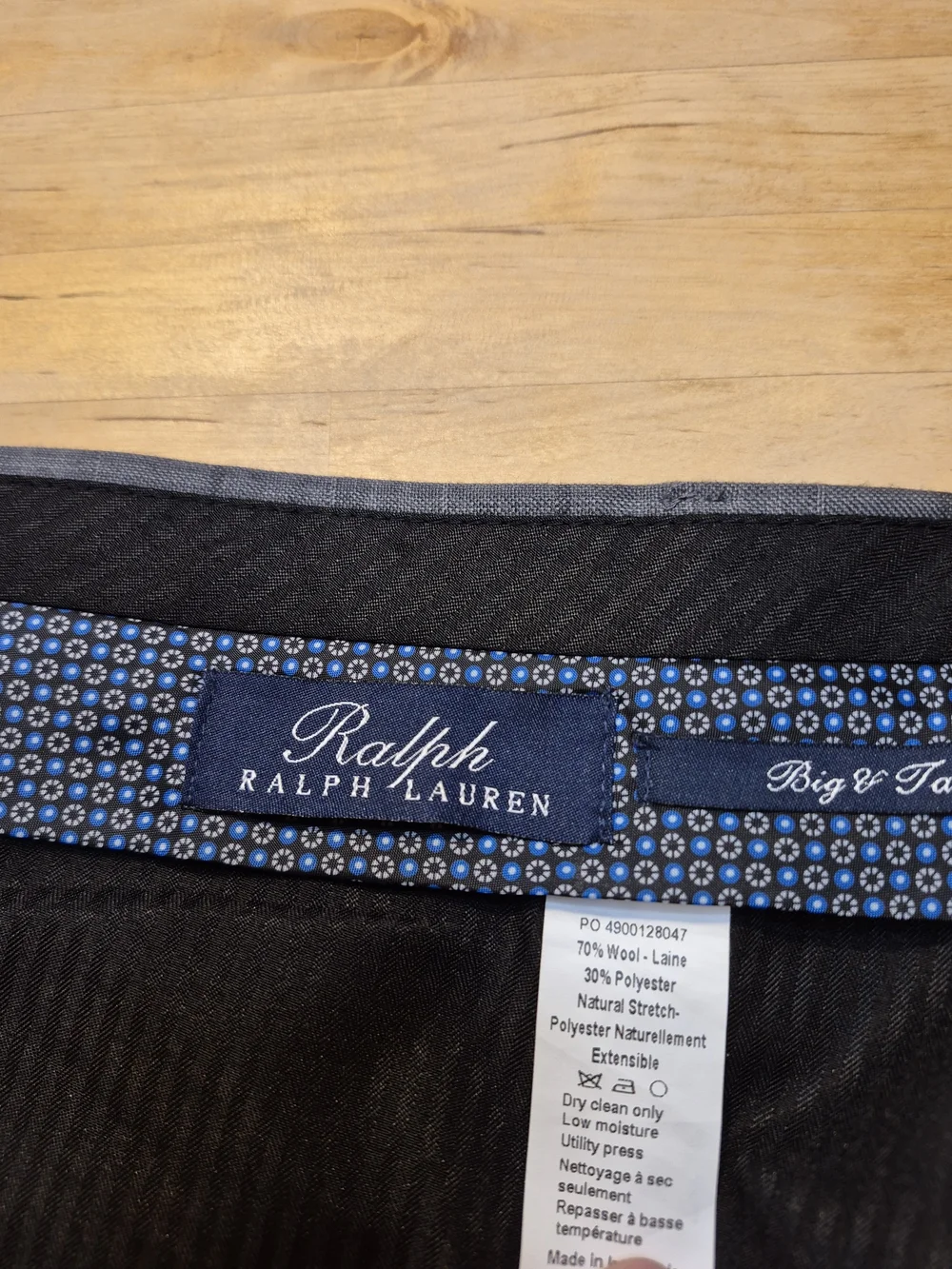 Ralph Lauren Gray Plaid Men's Dress Pants 48 Long (Unhemmed) 3806
